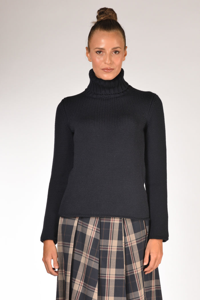 Zanone Slowear Maglia Collo Alto Blu Donna - 2