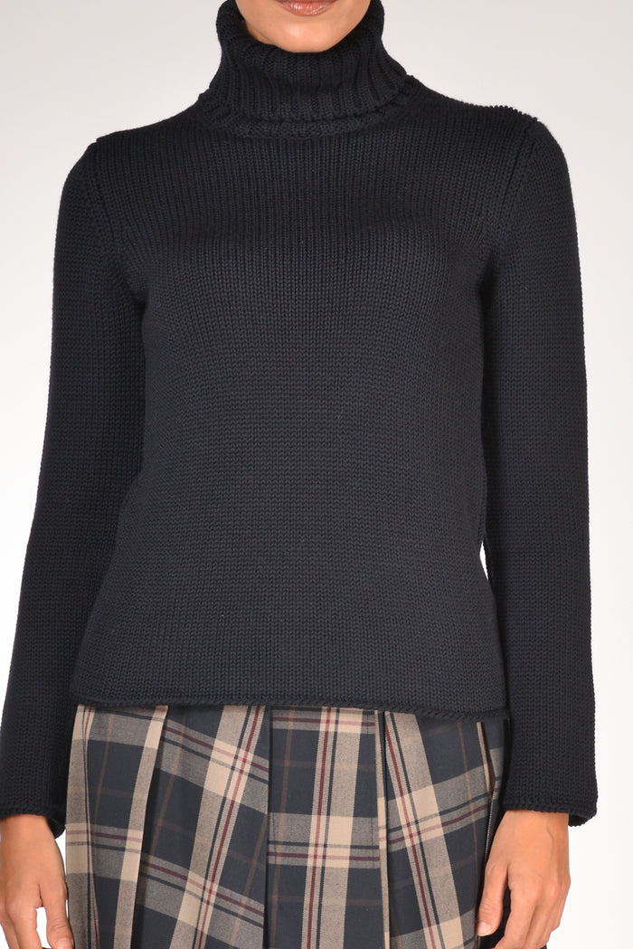 Zanone Slowear Maglia Collo Alto Blu Donna - 3