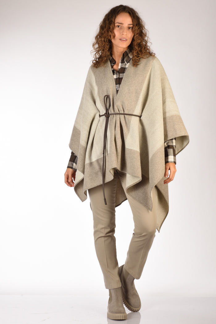 Zanone Slowear Poncho Rescato Beige Grigiato Donna - 1