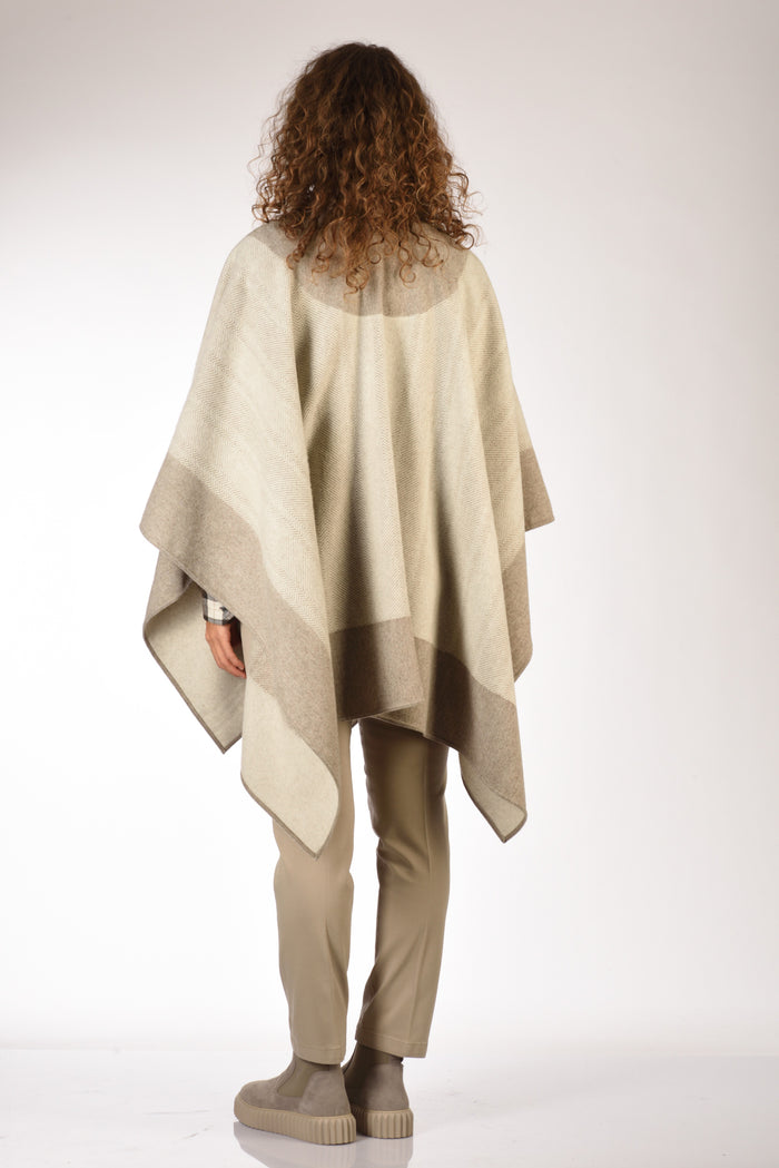 Zanone Slowear Poncho Rescato Beige Grigiato Donna - 4