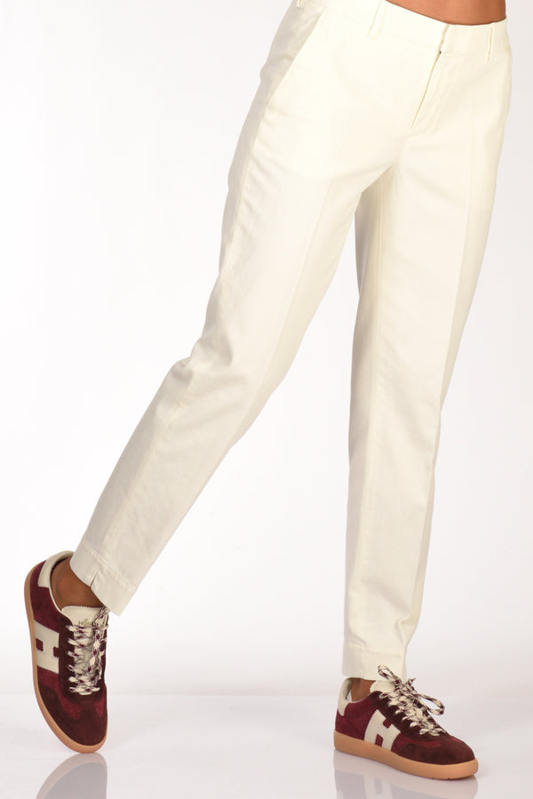 Pt Torino Pantalone New York Bianco Donna