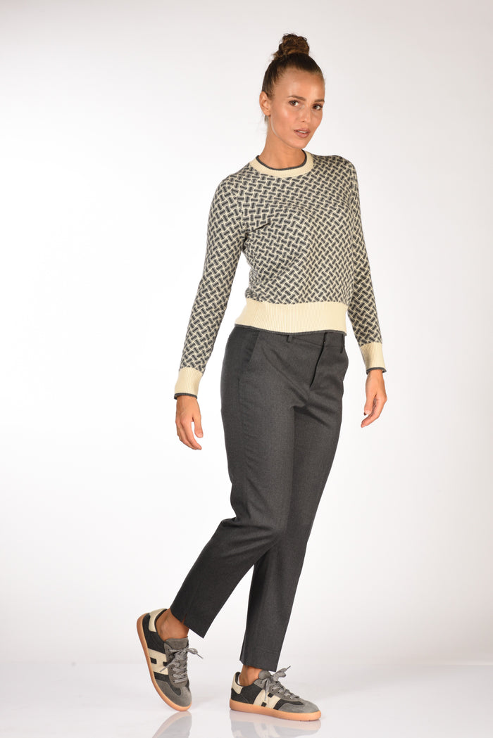 Pt Torino Pantalone New York Grigio Scuro Donna - 2