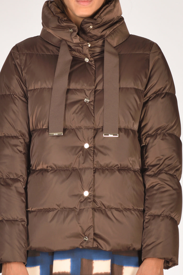Herno Cappa In Raso Marrone Donna - 3