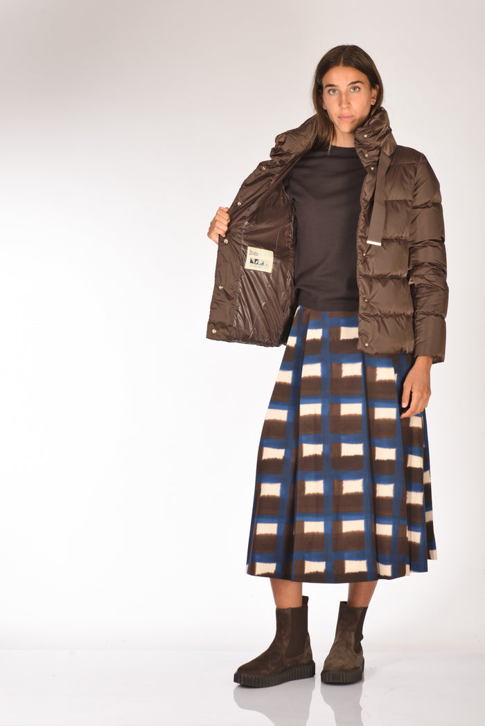 Herno Cappa In Raso Marrone Donna - 6