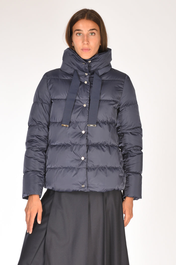 Herno Cappa In Raso Blu Donna - 1
