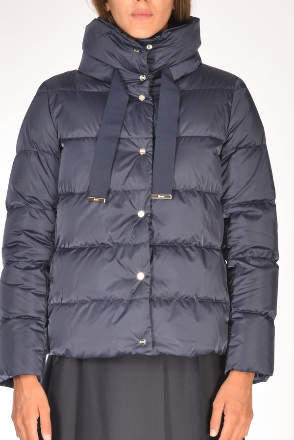 Herno Cappa In Raso Blu Donna-2