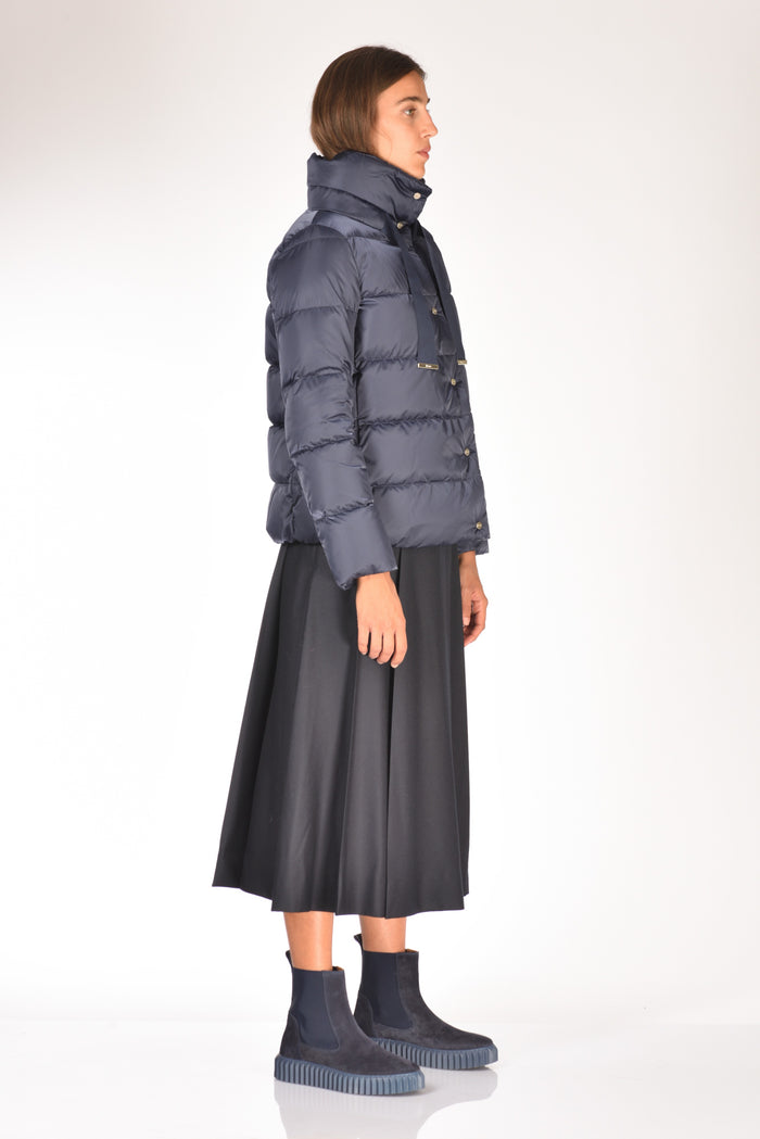 Herno Cappa In Raso Blu Donna - 3