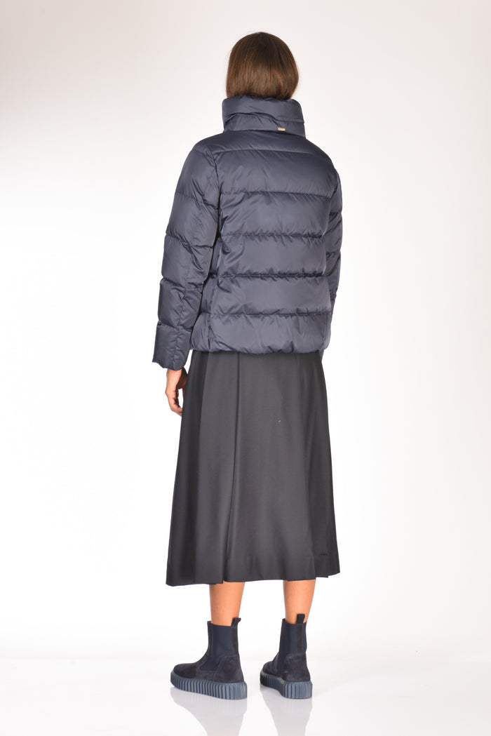 Herno Cappa In Raso Blu Donna - 4
