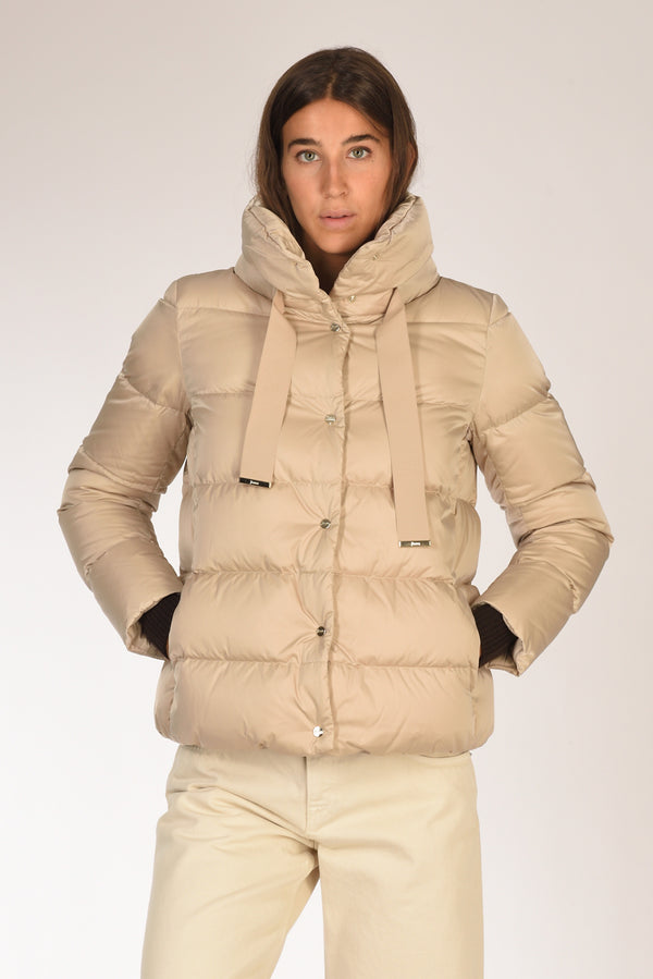 Herno Cappa In Raso Beige Donna