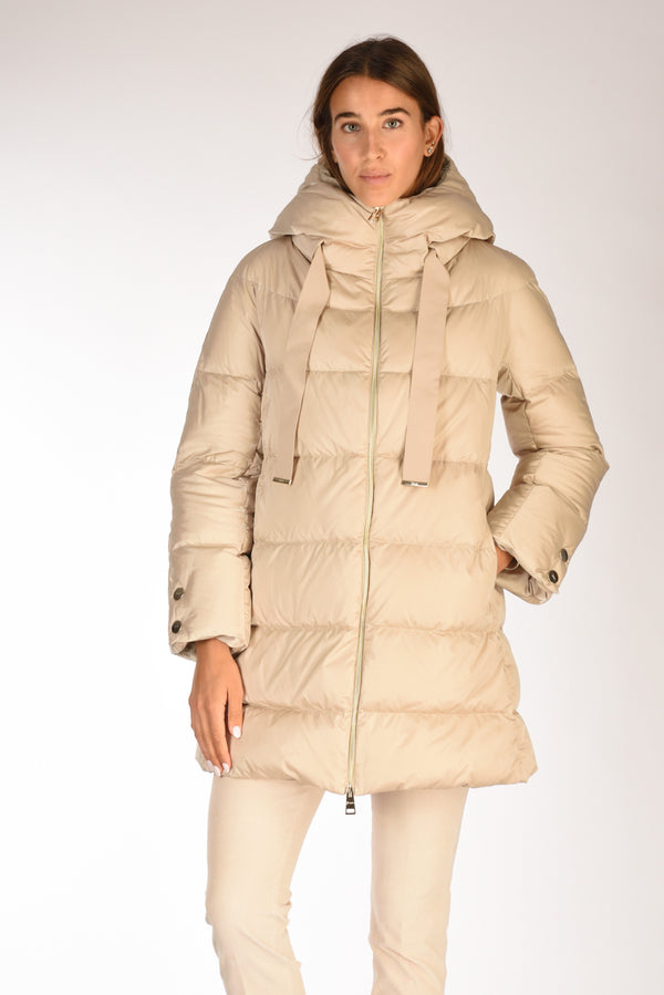 Herno Piumino In Raso Beige Donna
