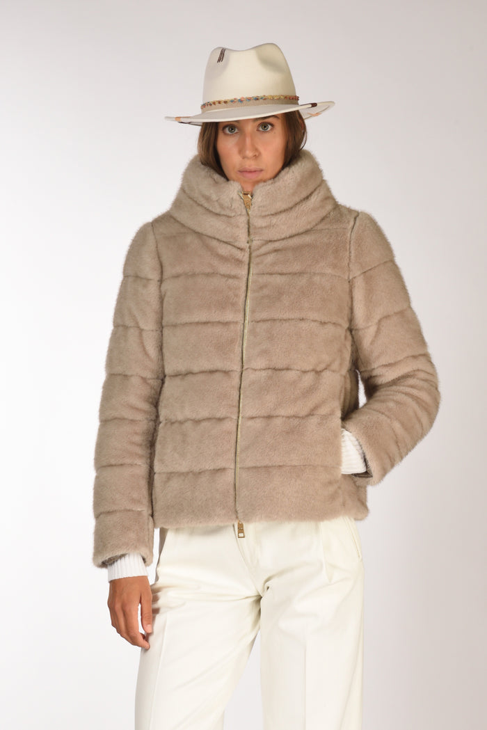Herno Piumino Corto Beige Donna - 1