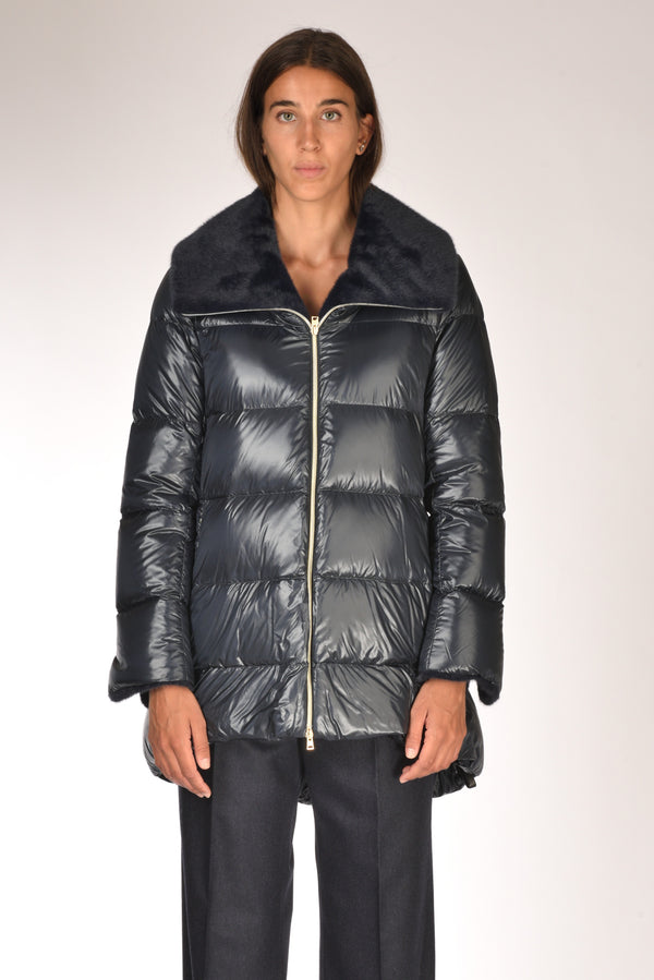 Herno Piumino A Shape Blu Donna-2