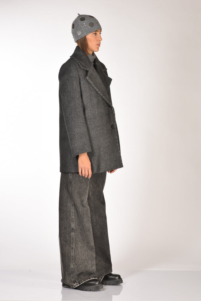 Gabriele Bellini Caban Doppiopetto Grigio Scuro/grigio Chiaro Donna - 4