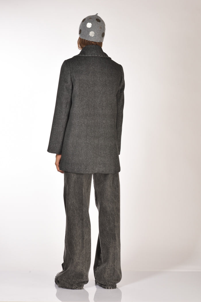 Gabriele Bellini Caban Doppiopetto Grigio Scuro/grigio Chiaro Donna - 5