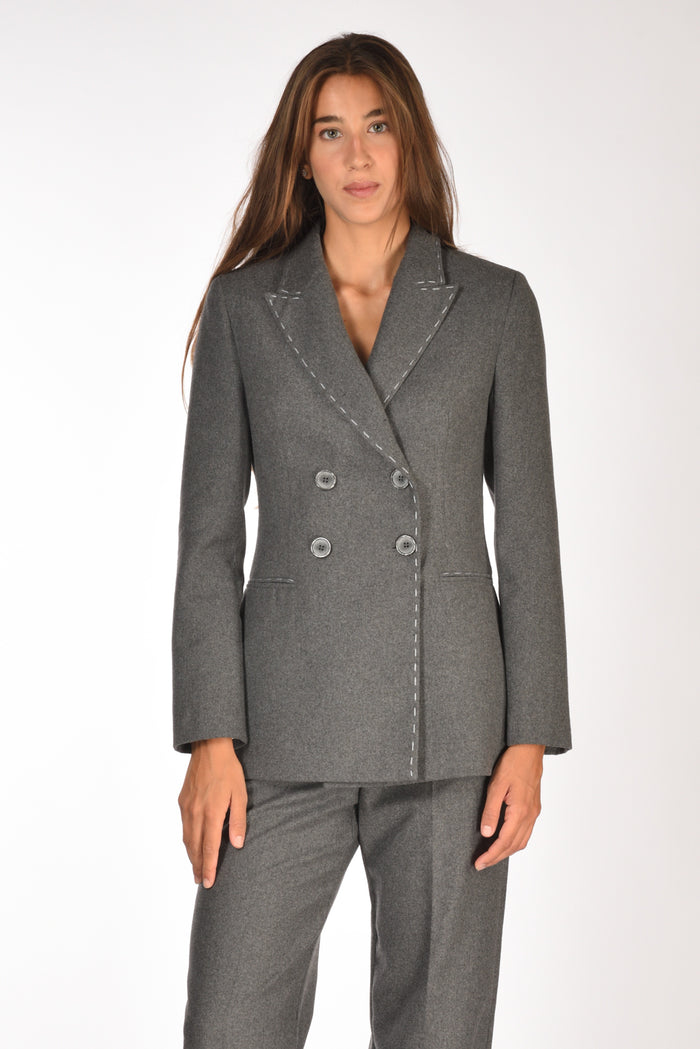 Gabriele Bellini Blazer Impunturato Grigio Donna - 1