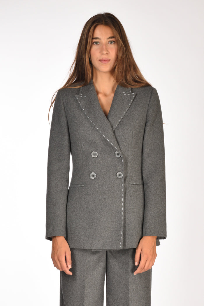Gabriele Bellini Blazer Impunturato Grigio Donna - 2