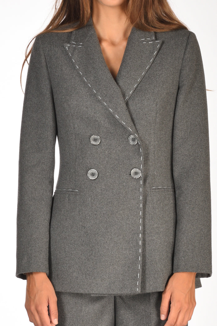 Gabriele Bellini Blazer Impunturato Grigio Donna - 3