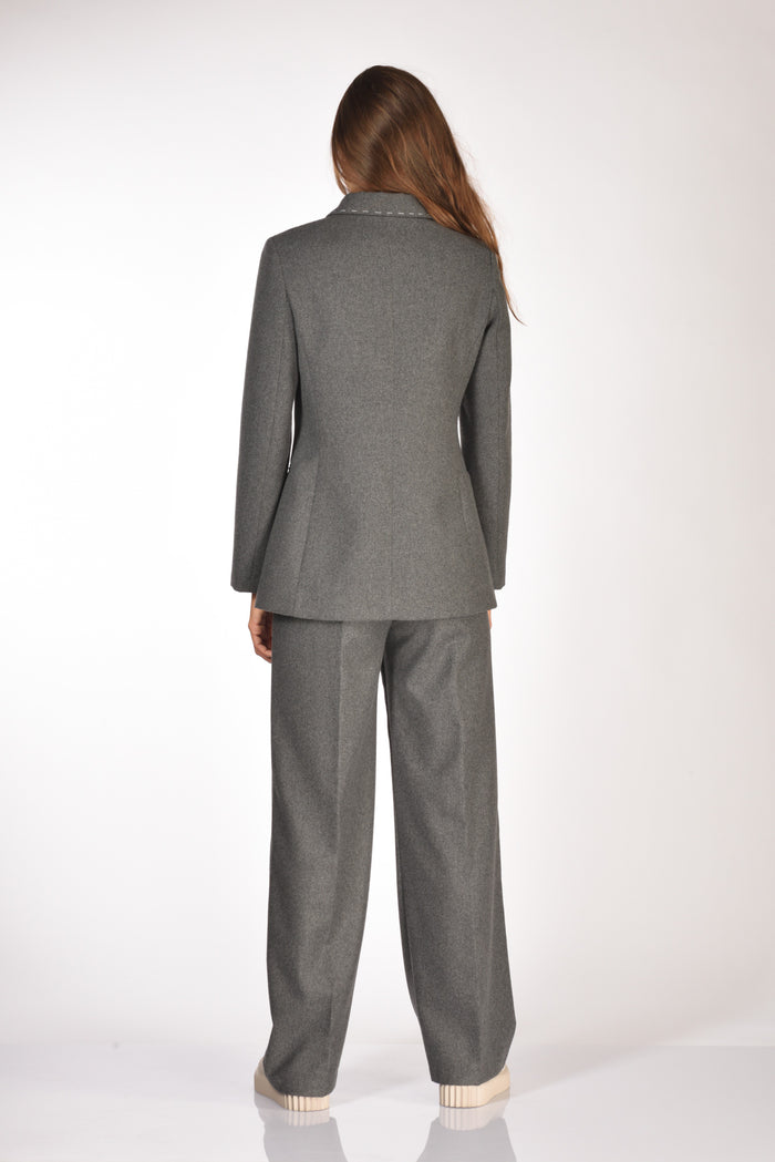 Gabriele Bellini Blazer Impunturato Grigio Donna - 5
