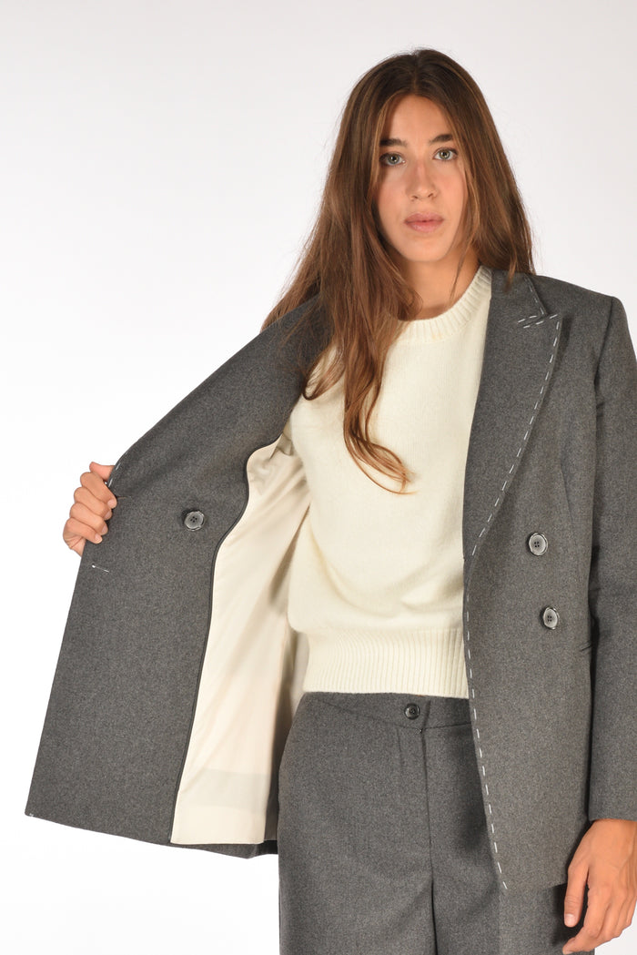 Gabriele Bellini Blazer Impunturato Grigio Donna - 6