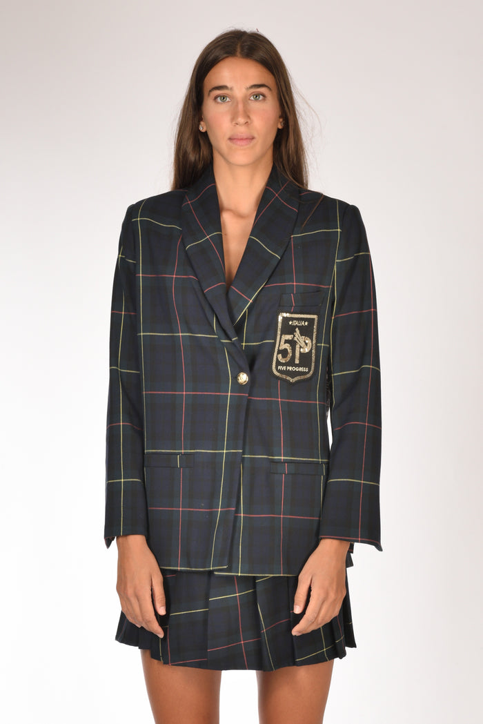5 Progress Giacca Tartan Verde Donna - 2