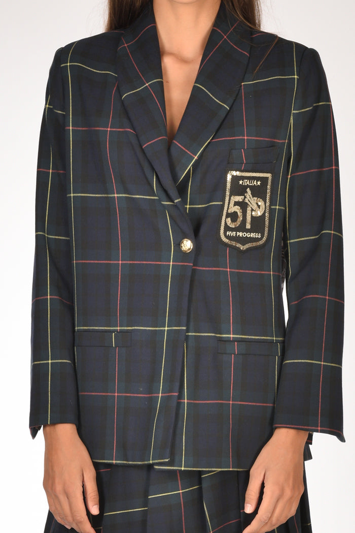 5 Progress Giacca Tartan Verde Donna - 3