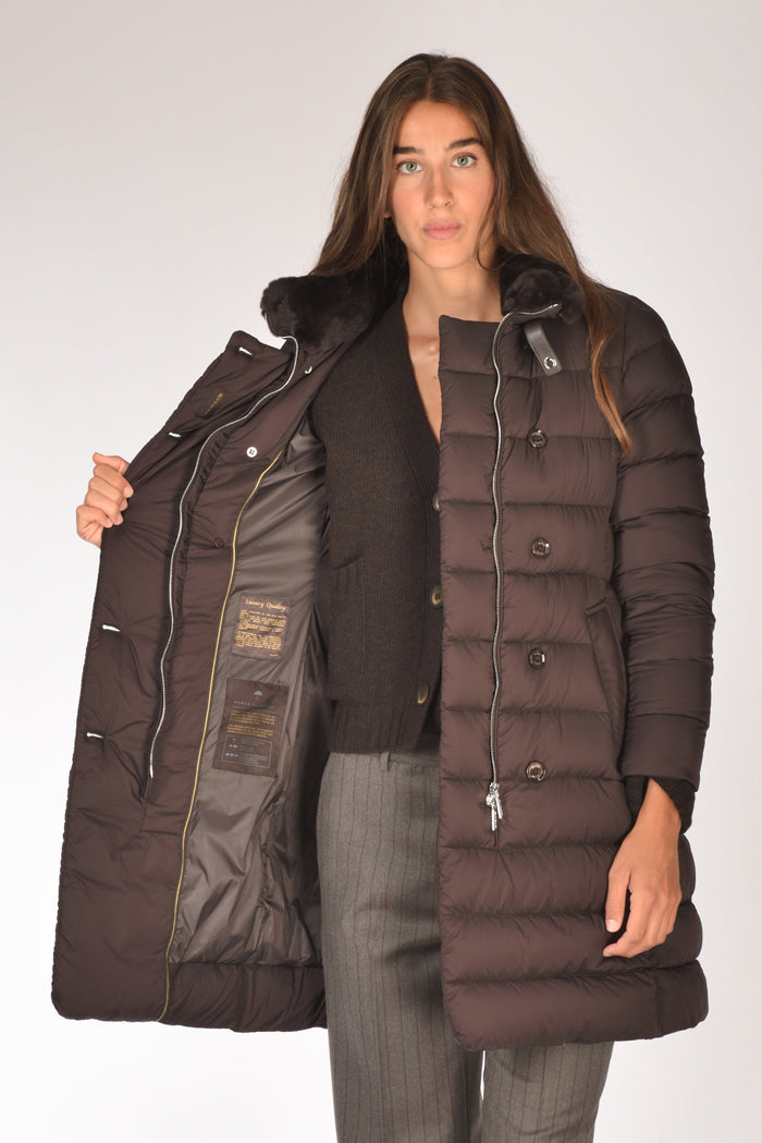 Moorer Piumino Longan Marrone Donna - 5