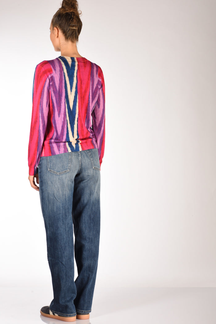 In Bed With You Maglia Stampata Rosa/viola Donna - 5
