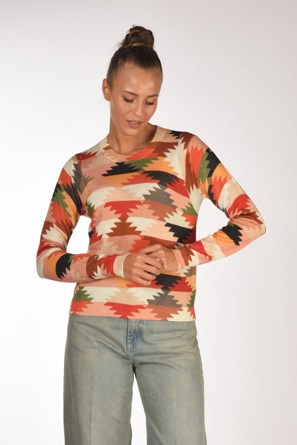 In Bed With You Maglia Stampata Arancio/multicolor Donna