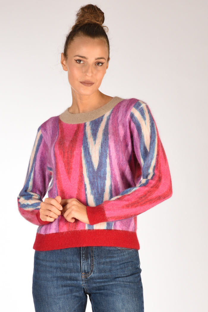 In Bed With You Maglia Stampata Rosa/viola Donna - 1