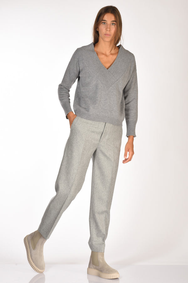 Berwich Pantalone Chicca Grigio Chiaro Donna-2