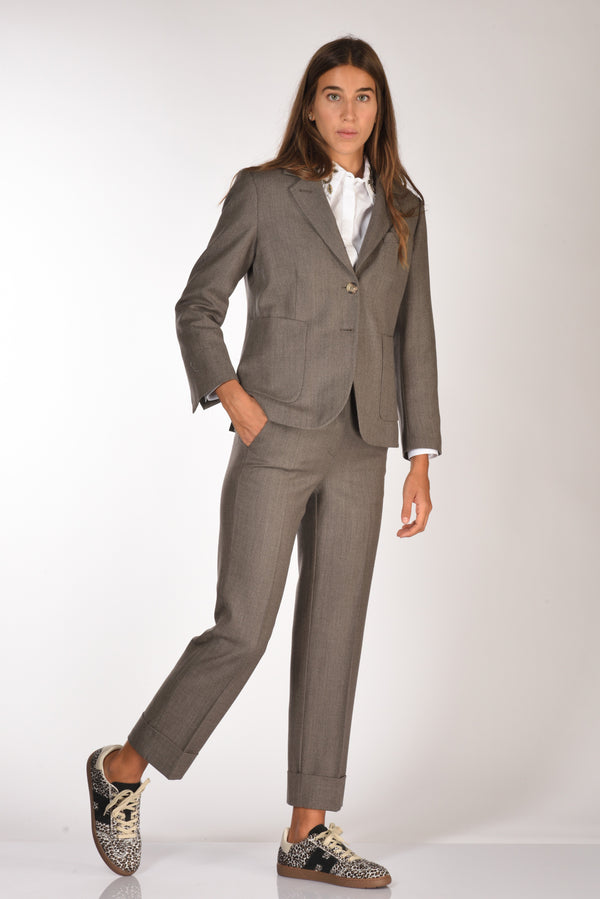 Kiltie Pantalone Milton Marrone Scuro Donna-2