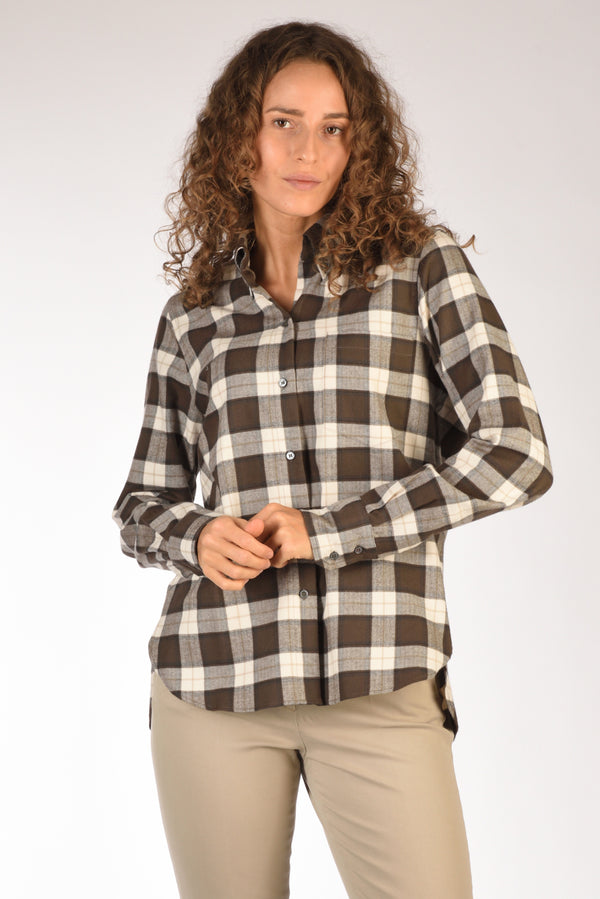 Robert Friedman Camicia Odin Marrone/beige Donna