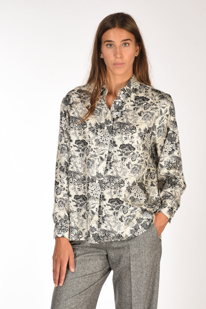 Sarte Pettegole Camcia Stampata Bianco/nero Donna - 1