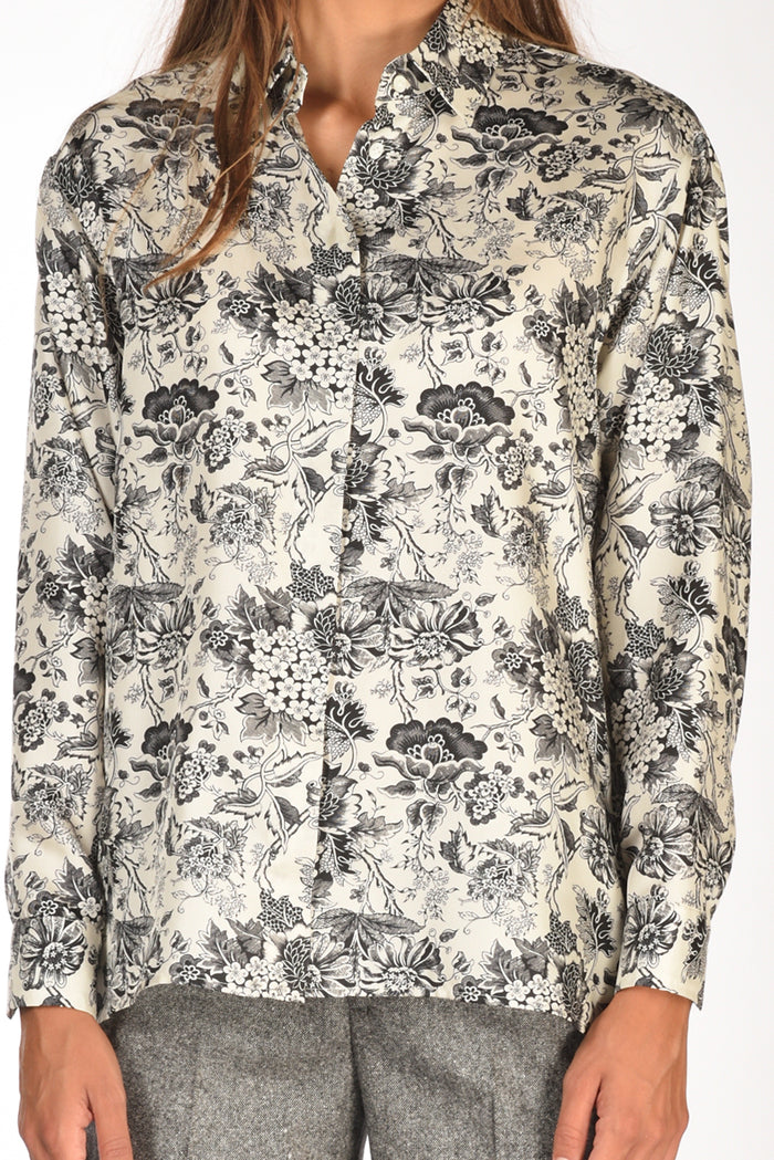 Sarte Pettegole Camcia Stampata Bianco/nero Donna - 3