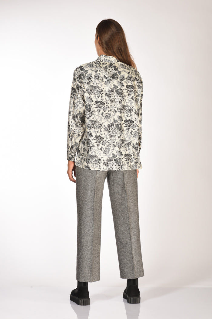 Sarte Pettegole Camcia Stampata Bianco/nero Donna - 5