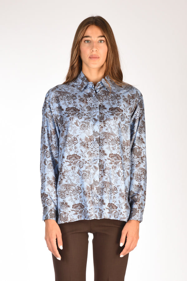 Sarte Pettegole Camcia Stampata Azzurro/marrone Chiaro Donna-2