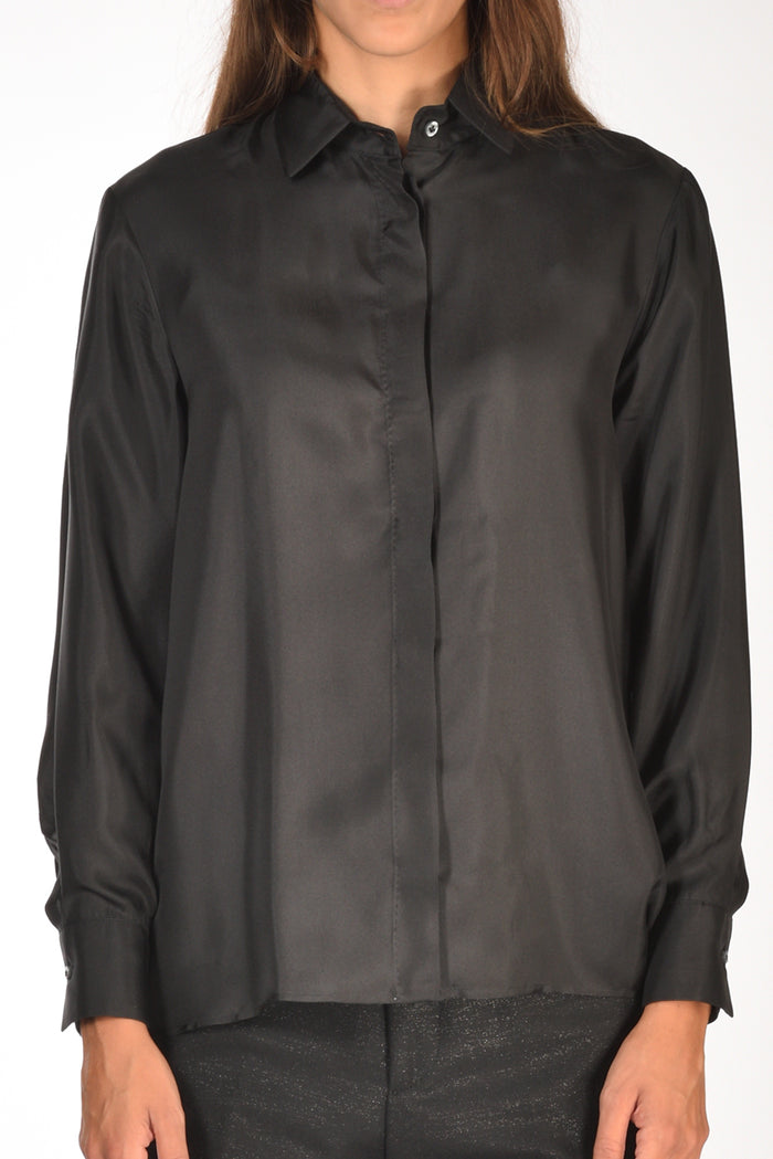 Sarte Pettegole Camicia Seta Nero Donna - 3