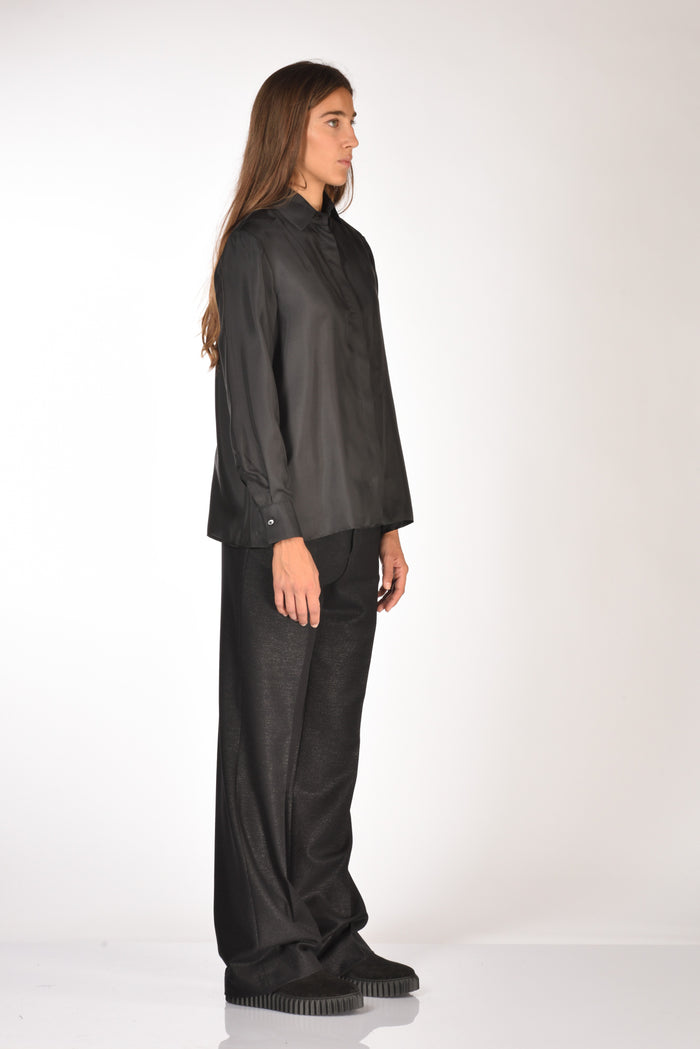 Sarte Pettegole Camicia Seta Nero Donna - 4