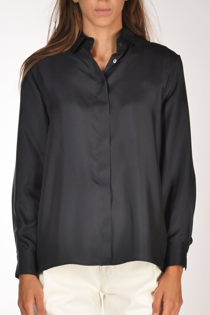Sarte Pettegole Camicia Seta Blu Donna - 3