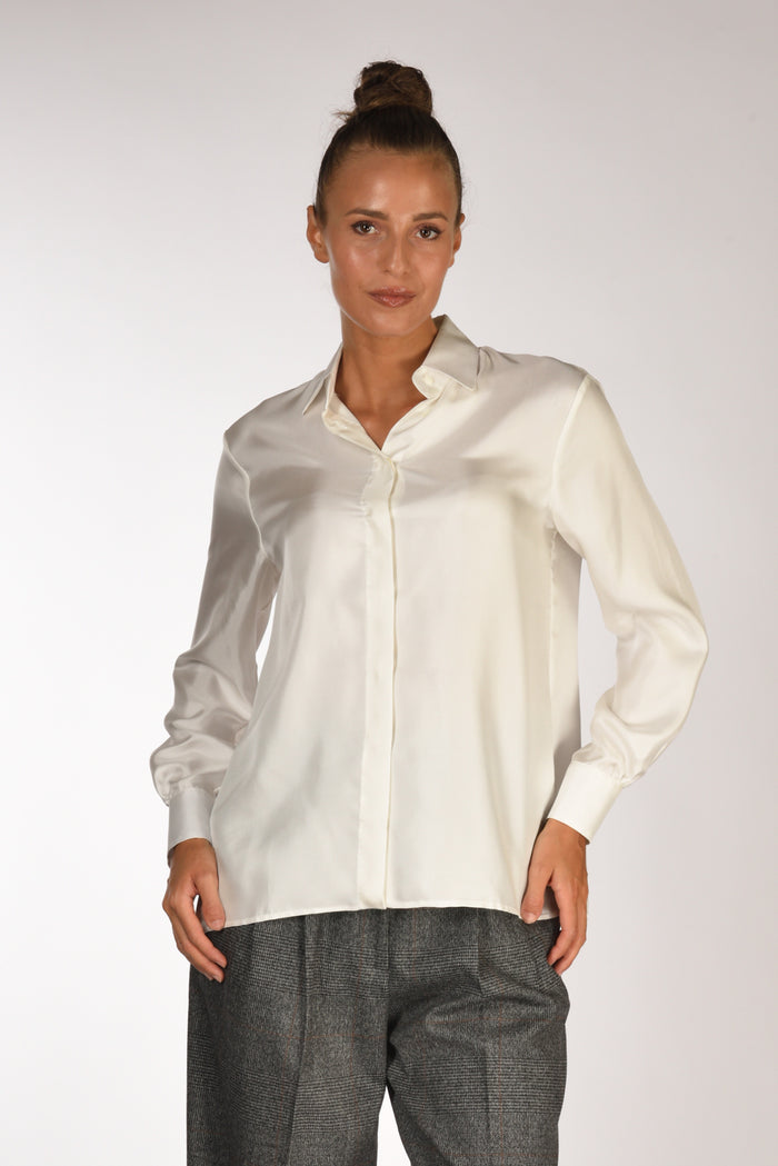 Sarte Pettegole Camicia Seta Bianco Donna - 1