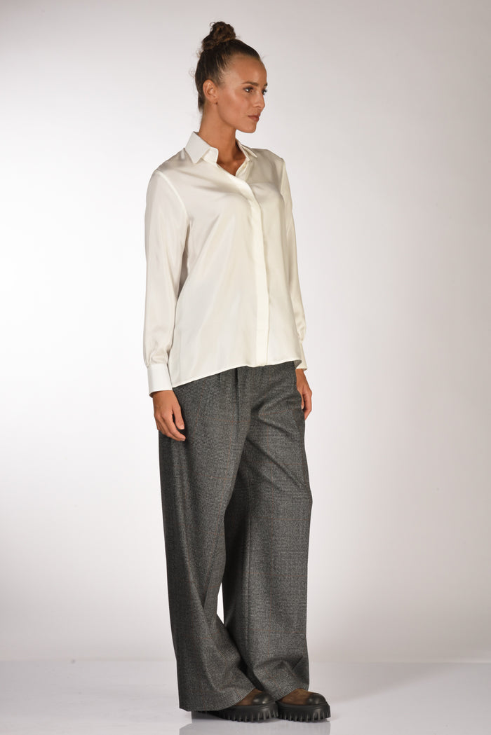 Sarte Pettegole Camicia Seta Bianco Donna - 4