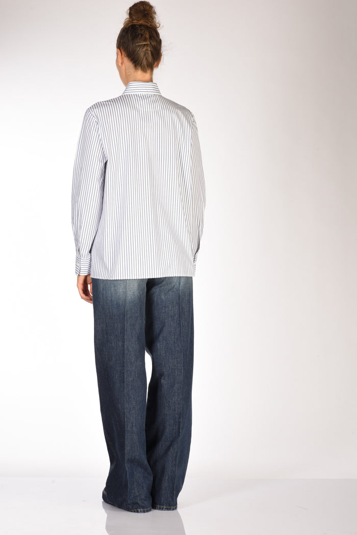 Sarte Pettegole Camicia Rigata Bianco/blu/azzurro Donna - 5