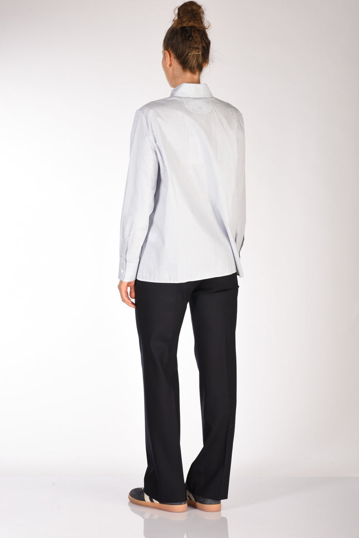 Sarte Pettegole Camicia Rigata Bianco/blu Donna - 5