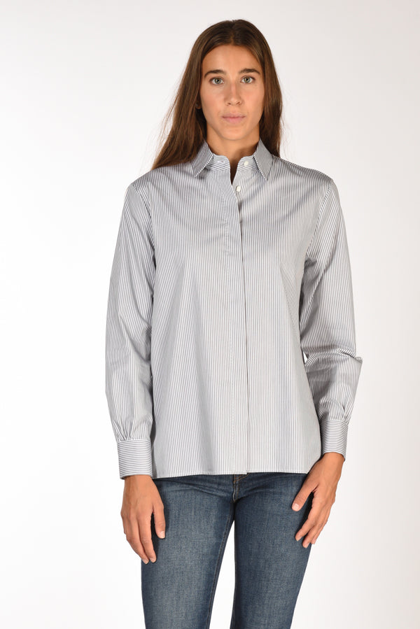 Sarte Pettegole Camicia Rigata Bianco/grigio Donna