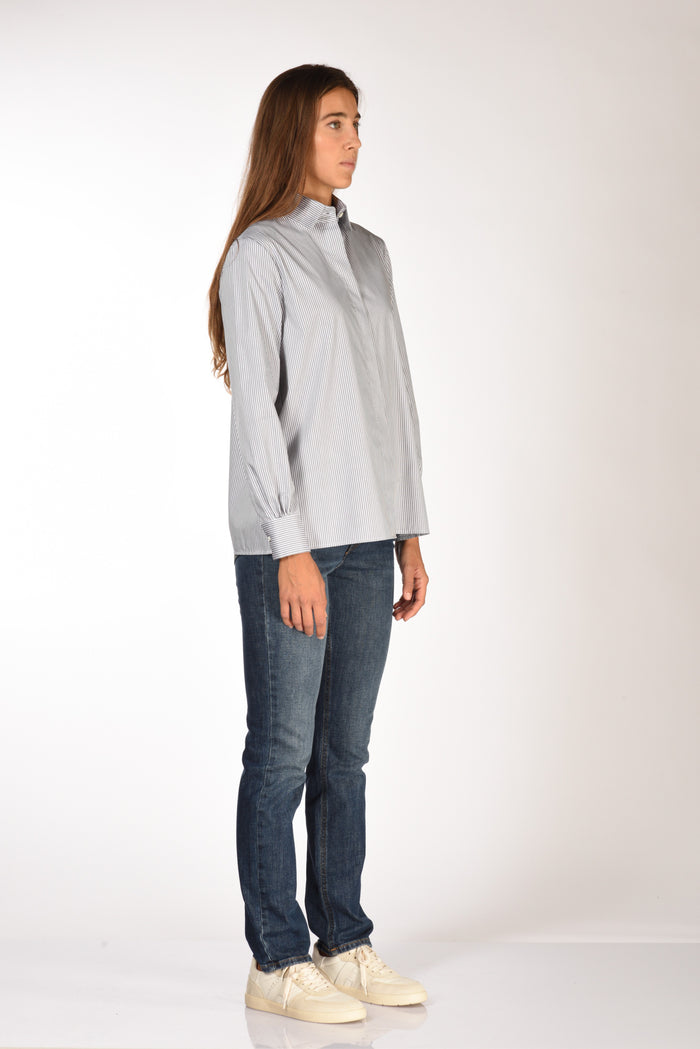 Sarte Pettegole Camicia Rigata Bianco/grigio Donna - 4