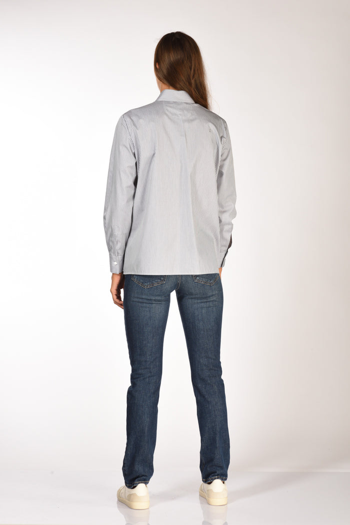 Sarte Pettegole Camicia Rigata Bianco/grigio Donna - 5