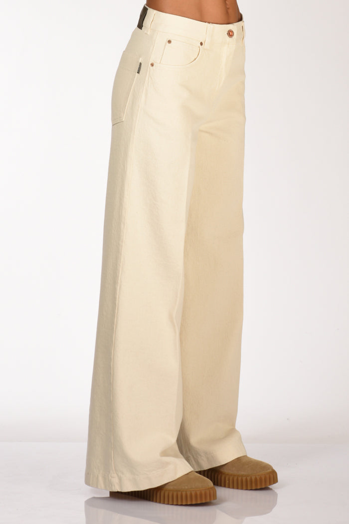 Aspesi Pantalone 5 Tasche Beige Chiaro Donna - 4