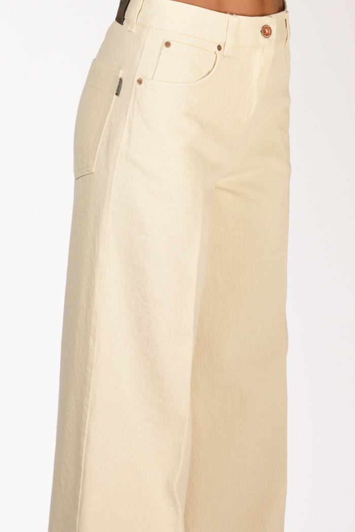 Aspesi Pantalone 5 Tasche Beige Chiaro Donna - 5