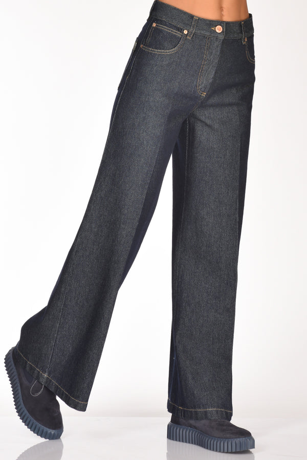 Aspesi Pantalone 5 Tasche Blu Donna