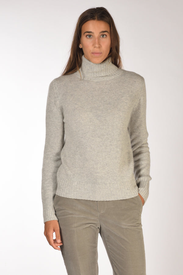 Allude Maglia Collo Alto Grigio Chiaro Donna